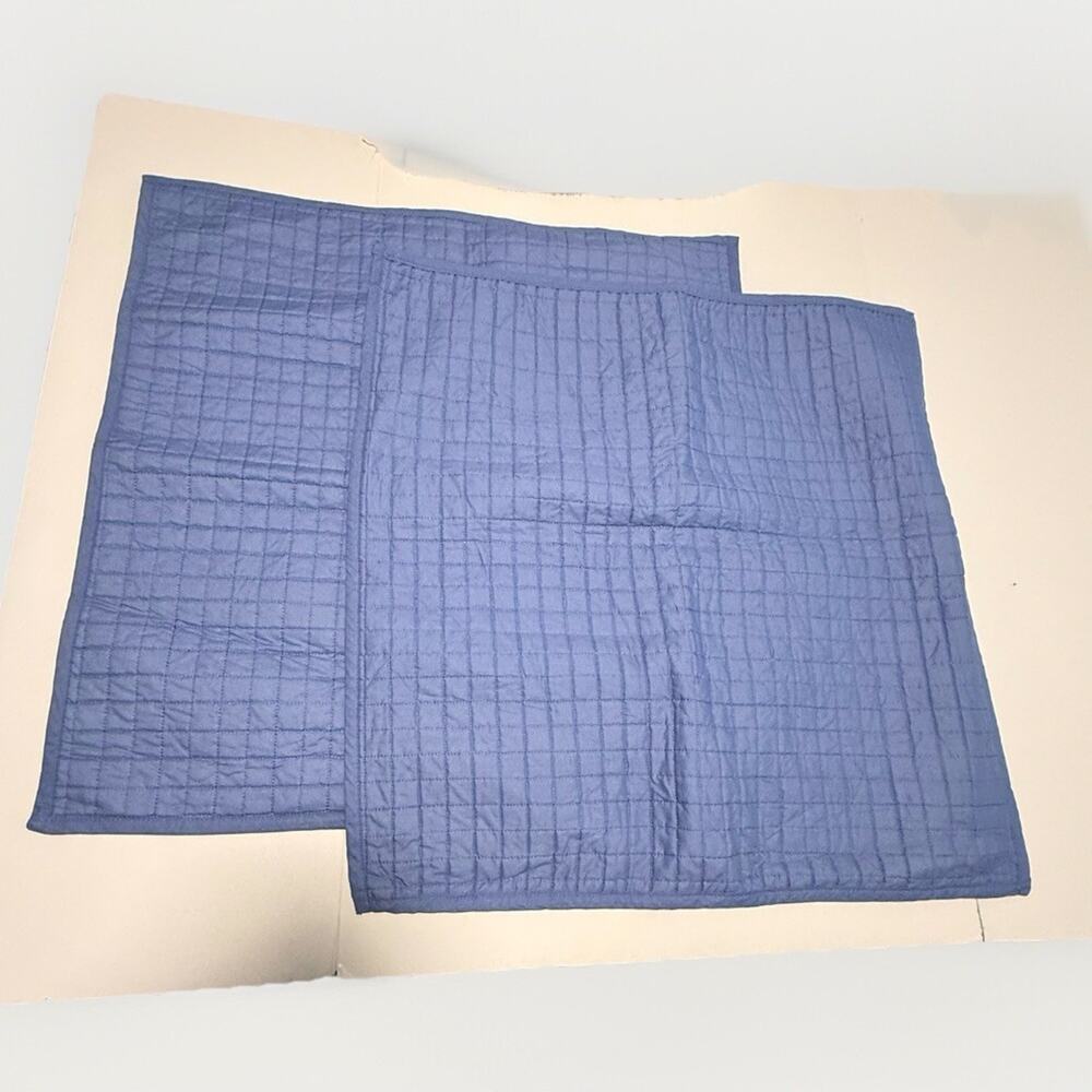 Urban Habitat Euro Pillow Shams 26x26 Blue Set of 2 Cotton Blend Quilt Stitch